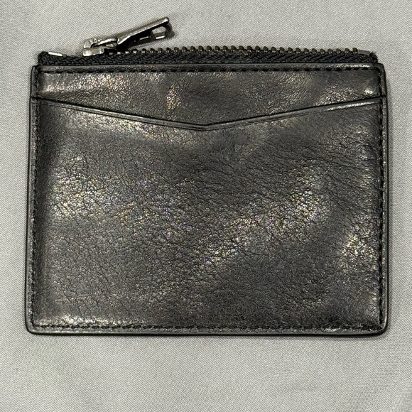 John Varvatos Textured Black Leather Card Wallet - Picture 2 of 4